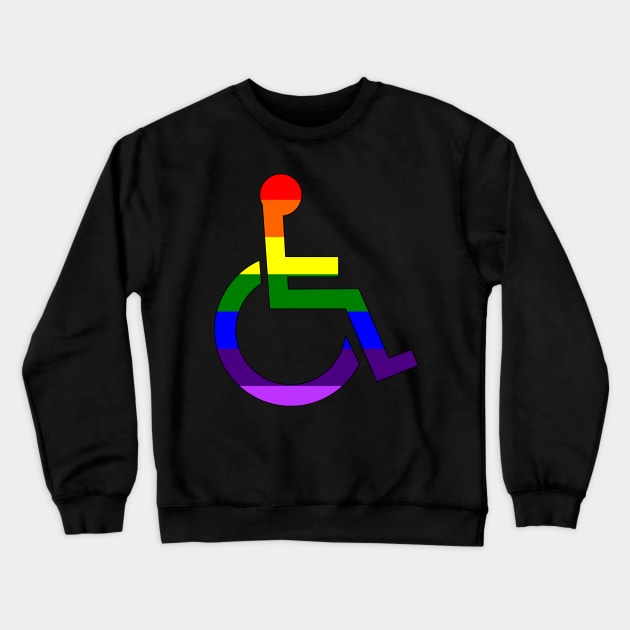 Disabled LGBTQ Pride Crewneck Sweatshirt by NatLeBrunDesigns